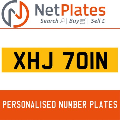 XHJ 701N PERSONALISED PRIVATE CHERISHED DVLA NUMBER PLATE For Sale