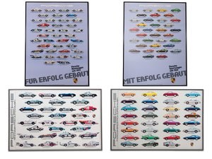 Porsche Race Car and Street Car Evolution Framed Posters In vendita all'asta