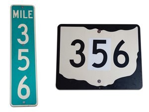 Pair of 356 Road Signs In vendita all'asta