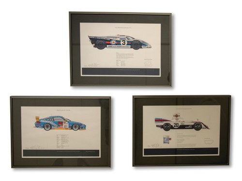 Porsche Race Car Signed Prints by Jeff Stapleton In vendita all'asta