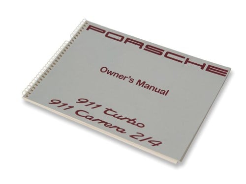Porsche 911 Turbo and Porsche 911 Carrera 2.4 Owners Manual For Sale by Auction