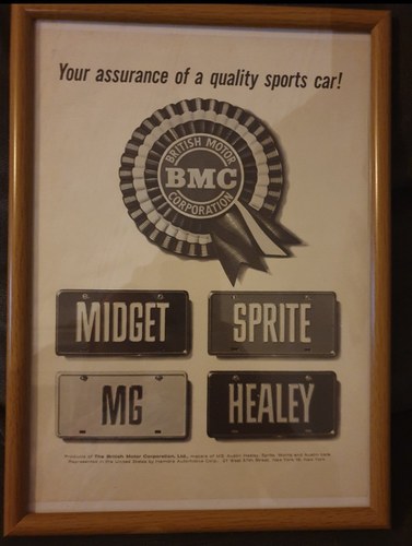 1962 BMC Framed Advert Original  For Sale