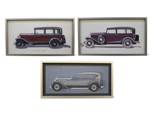 Three Fleetwood Styling Illustrations, 1929 In vendita all'asta