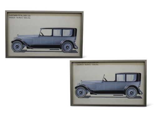 Pair of Fleetwood Styling Illustrations, 1929 For Sale by Auction