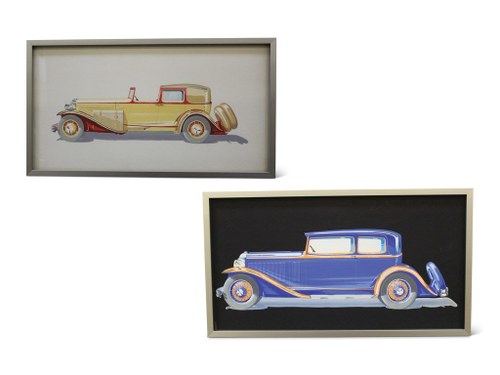Pair of Fleetwood Styling Illustrations by H.J. Gottlieb, 19 In vendita all'asta
