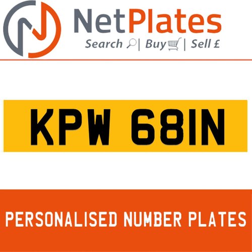 1992 KPW 681N PERSONALISED PRIVATE CHERISHED DVLA NUMBER PLATE For Sale