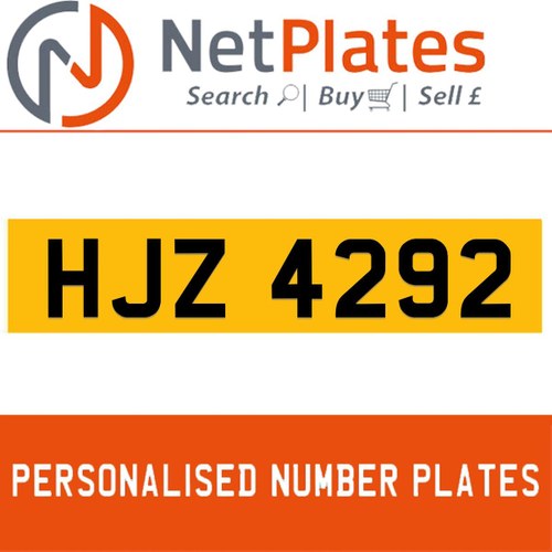 1990 HJZ 4292 PERSONALISED PRIVATE CHERISHED DVLA NUMBER PLATE In vendita