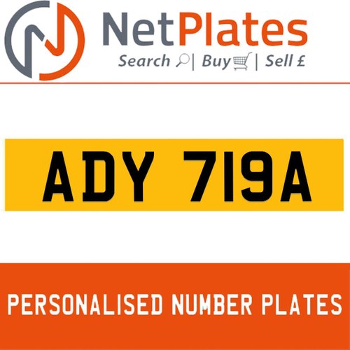 1983 ADY 719A PERSONALISED PRIVATE CHERISHED DVLA NUMBER PLATE For Sale
