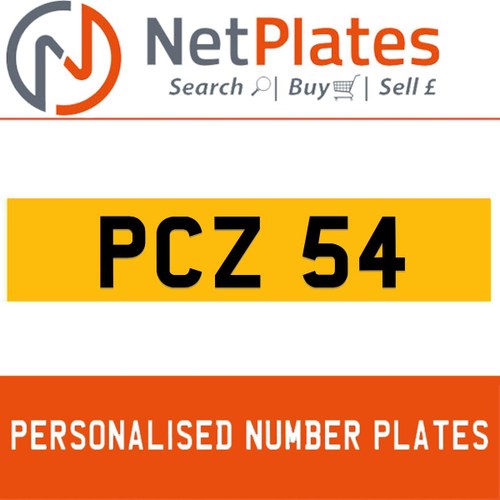 1996 PCZ 54 PERSONALISED PRIVATE CHERISHED DVLA NUMBER PLATE In vendita
