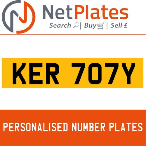 1992 KER 707Y PERSONALISED PRIVATE CHERISHED DVLA NUMBER PLATE For Sale
