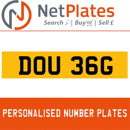 1986 DOU 36G PERSONALISED PRIVATE CHERISHED DVLA NUMBER PLATE In vendita