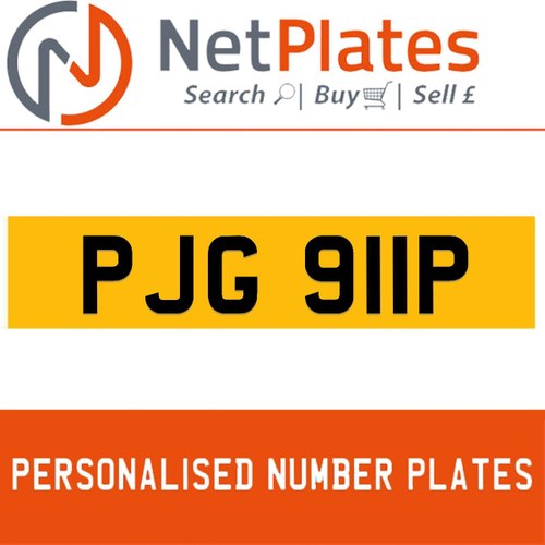 1996 PJG 911P PERSONALISED PRIVATE CHERISHED DVLA NUMBER PLATE For Sale