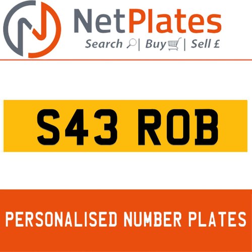 1998 S43 ROB PERSONALISED PRIVATE CHERISHED DVLA NUMBER PLATE In vendita