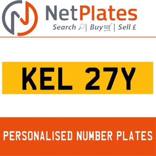 1992 KEL 27Y PERSONALISED PRIVATE CHERISHED DVLA NUMBER PLATE For Sale