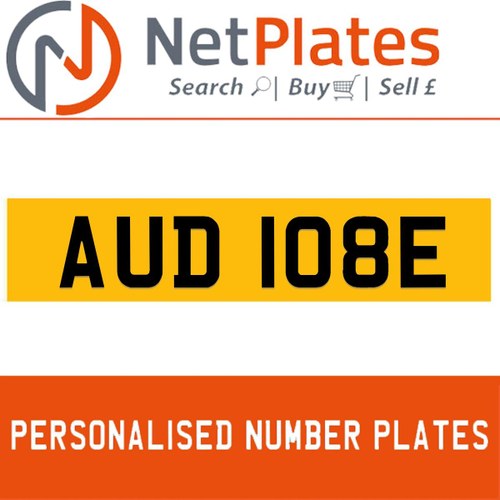 1983 AUD 108E PERSONALISED PRIVATE CHERISHED DVLA NUMBER PLATE In vendita