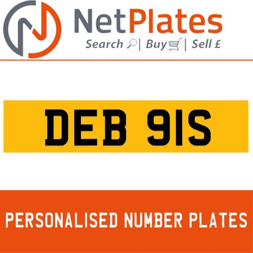 1986 DEB 91S PERSONALISED PRIVATE CHERISHED DVLA NUMBER PLATE For Sale