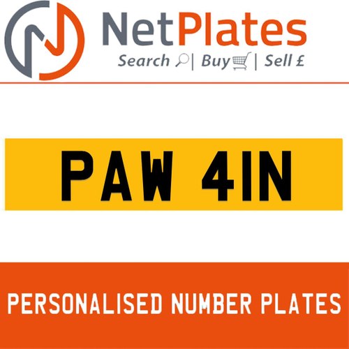 1996 PAW 41N PERSONALISED PRIVATE CHERISHED DVLA NUMBER PLATE For Sale