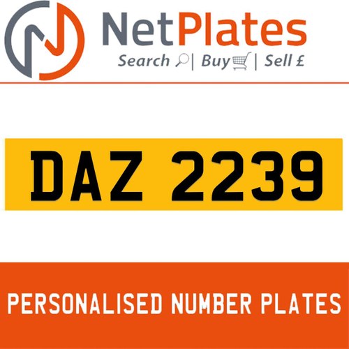 1990 DAZ 2239 PERSONALISED PRIVATE CHERISHED DVLA NUMBER PLATE For Sale