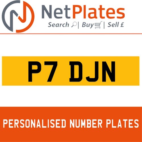 1990 P7 DJN PERSONALISED PRIVATE CHERISHED DVLA NUMBER PLATE For Sale