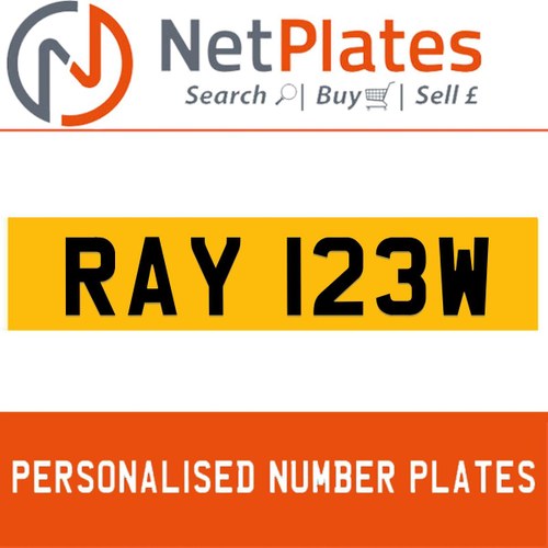 1900 RAY 123W PERSONALISED PRIVATE CHERISHED DVLA NUMBER PLATE For Sale