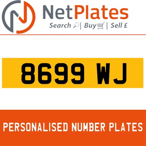 1900 8699 WJ PERSONALISED PRIVATE CHERISHED DVLA NUMBER PLATE For Sale