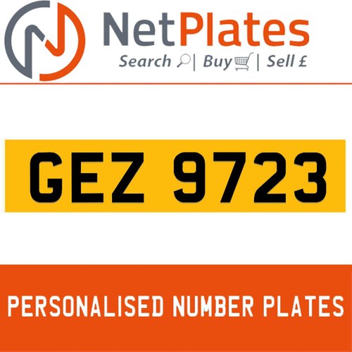 1990 GEZ 9723 PERSONALISED PRIVATE CHERISHED DVLA NUMBER PLATE For Sale