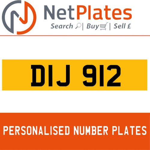 1990 DIJ 912 PERSONALISED PRIVATE CHERISHED DVLA NUMBER PLATE For Sale