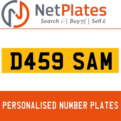 1990 D459 SAM PERSONALISED PRIVATE CHERISHED DVLA NUMBER PLATE For Sale