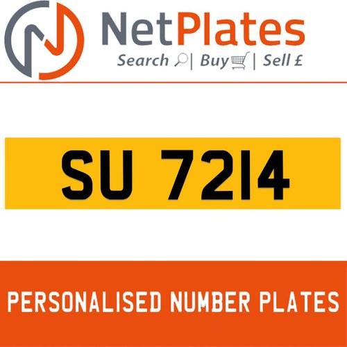1990 SU 7214 PERSONALISED PRIVATE CHERISHED DVLA NUMBER PLATE For Sale