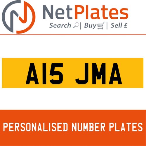 1990 A15 JMA PERSONALISED PRIVATE CHERISHED DVLA NUMBER PLATE For Sale