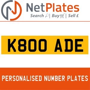 1990 K800 ADE PERSONALISED PRIVATE CHERISHED DVLA NUMBER PLATE For Sale