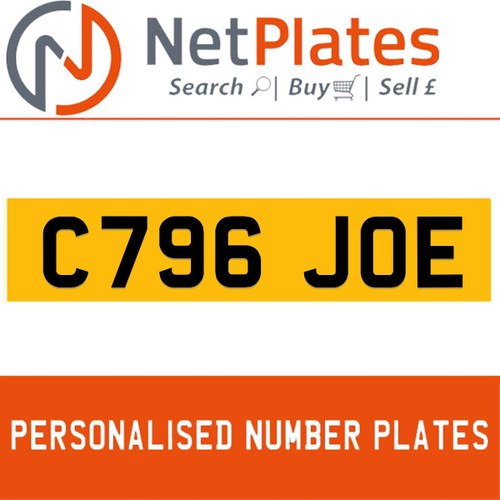 1990 C796 JOE PERSONALISED PRIVATE CHERISHED DVLA NUMBER PLATE For Sale