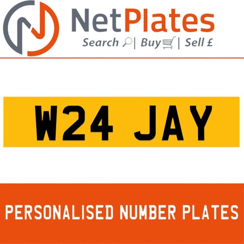 1990 W24 JAY PERSONALISED PRIVATE CHERISHED DVLA NUMBER PLATE In vendita