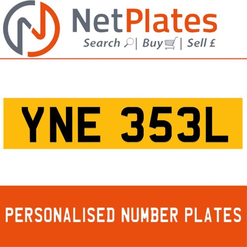 1990 YNE 353L PERSONALISED PRIVATE CHERISHED DVLA NUMBER PLATE For Sale