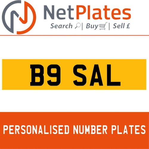 1990 B9 SAL PERSONALISED PRIVATE CHERISHED DVLA NUMBER PLATE For Sale