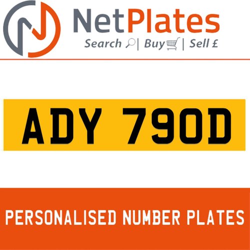 1990 ADY 780D PERSONALISED PRIVATE CHERISHED DVLA NUMBER PLATE In vendita