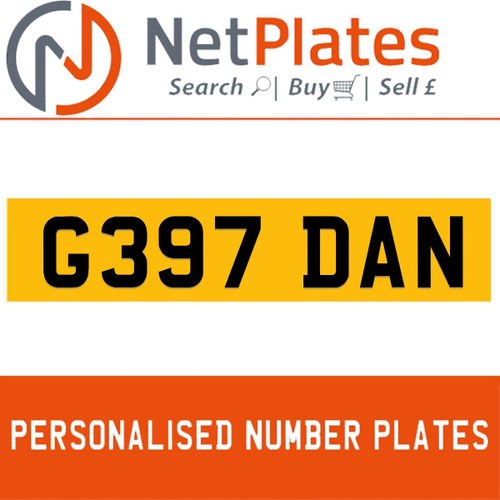 1990 G397 DAN PERSONALISED PRIVATE CHERISHED DVLA NUMBER PLATE For Sale