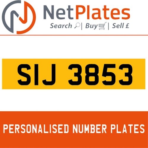 1990 SIJ 3853 PERSONALISED PRIVATE CHERISHED DVLA NUMBER PLATEa For Sale