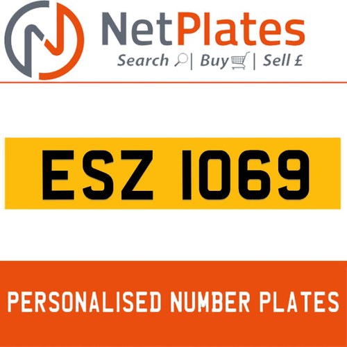 1990 ESZ 1069 PERSONALISED PRIVATE CHERISHED DVLA NUMBER PLATE For Sale