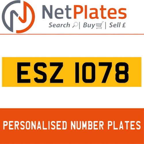 1990 ESZ 1078 PERSONALISED PRIVATE CHERISHED DVLA NUMBER PLATE For Sale