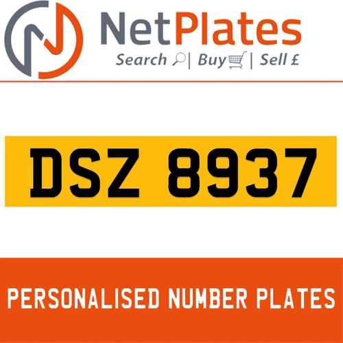 1990 DSZ 8937 PERSONALISED PRIVATE CHERISHED DVLA NUMBER PLATE For Sale