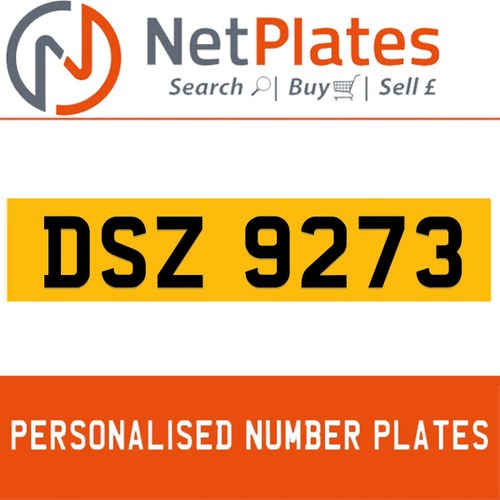 1990 DSZ 9273 PERSONALISED PRIVATE CHERISHED DVLA NUMBER PLATE For Sale