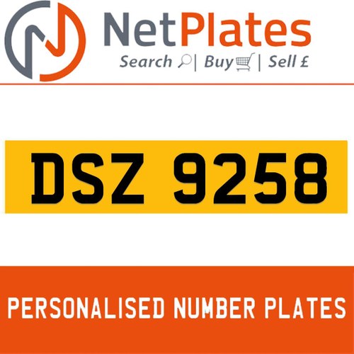 1990 DSZ 9258 PERSONALISED PRIVATE CHERISHED DVLA NUMBER PLATE For Sale