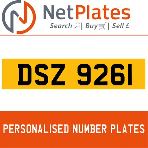 1990 DSZ 9261 PERSONALISED PRIVATE CHERISHED DVLA NUMBER PLATE For Sale