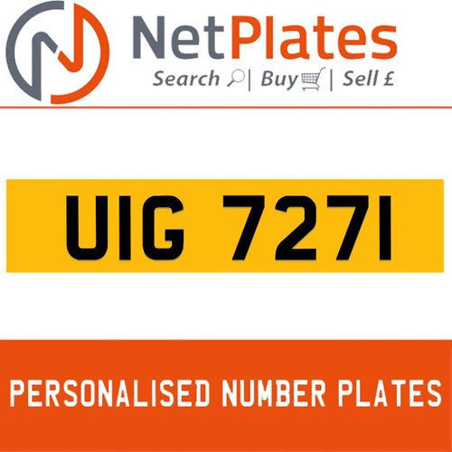 1990 UIG 7271 PERSONALISED PRIVATE CHERISHED DVLA NUMBER PLATE For Sale