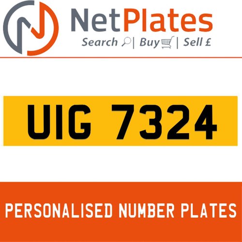 1990 UIG 7324 PERSONALISED PRIVATE CHERISHED DVLA NUMBER PLATE For Sale