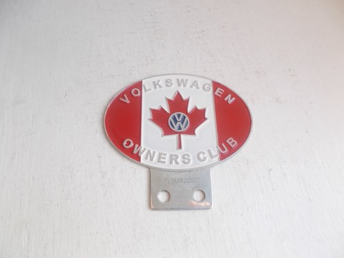 1980 VW  CANADA OWNERS CLUB CAR BADGE CHROME AND ENAMEL  For Sale