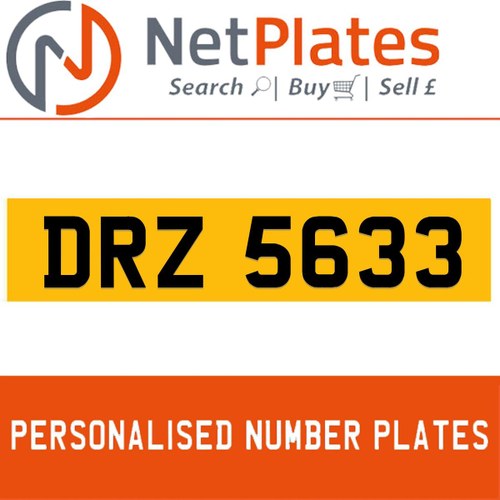 1963  DRZ 5633 Private Number Plate from NetPlates Ltd In vendita