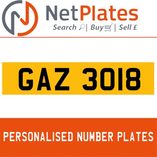 1963 GAZ 3018 Private Number Plate from NetPlates Ltd In vendita