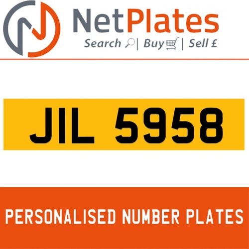1963 JIL 5958 Private Number Plate from NetPlates Ltd In vendita